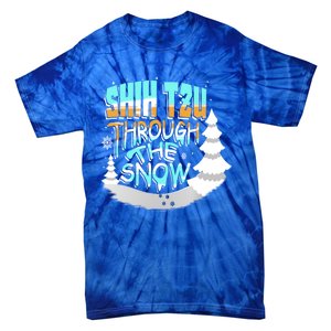 Winter ShihTzu Lover Shih Tzu Through The Snow Christmas Funny Gift Tie-Dye T-Shirt