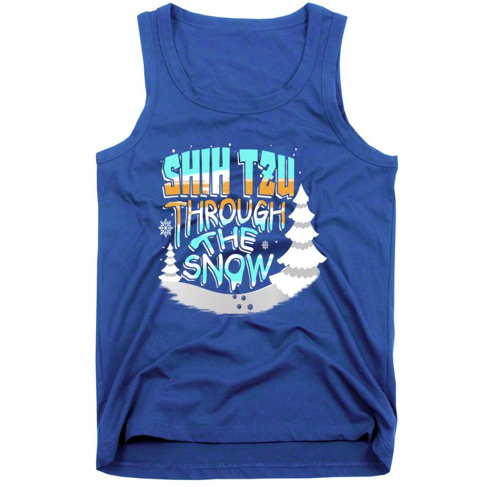 Winter ShihTzu Lover Shih Tzu Through The Snow Christmas Funny Gift Tank Top