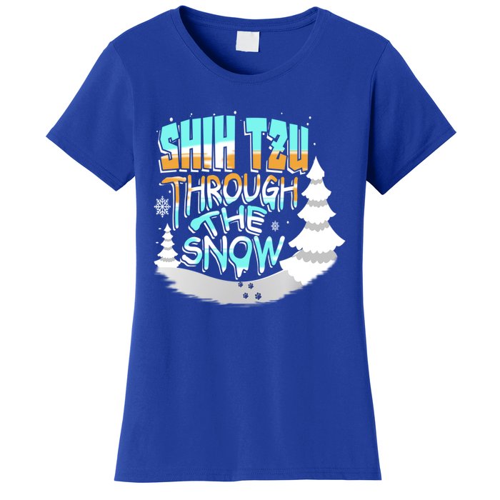 Winter ShihTzu Lover Shih Tzu Through The Snow Christmas Funny Gift Women's T-Shirt