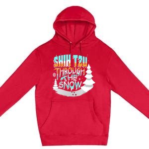 Winter ShihTzu Lover Shih Tzu Through The Snow Christmas Funny Gift Premium Pullover Hoodie