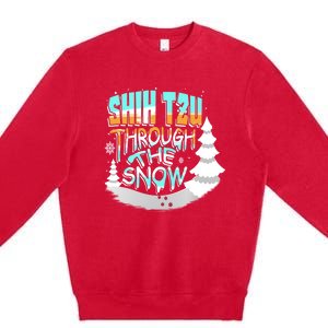 Winter ShihTzu Lover Shih Tzu Through The Snow Christmas Funny Gift Premium Crewneck Sweatshirt