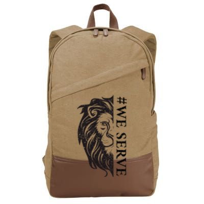 We Serve Lions Vintage Lions Club International Cotton Canvas Backpack