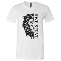 We Serve Lions Vintage Lions Club International V-Neck T-Shirt