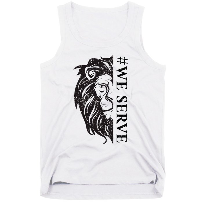 We Serve Lions Vintage Lions Club International Tank Top