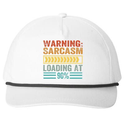 Warning Sarcasm Loading At 90 Snapback Five-Panel Rope Hat