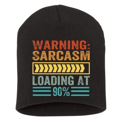 Warning Sarcasm Loading At 90 Short Acrylic Beanie