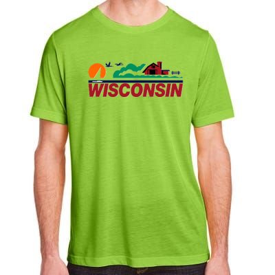 Wisconsin State License Plate Adult ChromaSoft Performance T-Shirt