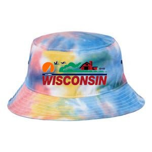 Wisconsin State License Plate Tie Dye Newport Bucket Hat