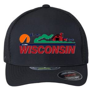 Wisconsin State License Plate Flexfit Unipanel Trucker Cap