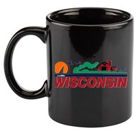 Wisconsin State License Plate 11oz C Handle Ceramic Mug