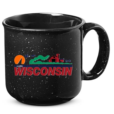 Wisconsin State License Plate 15oz Campfire Ceramic Mug