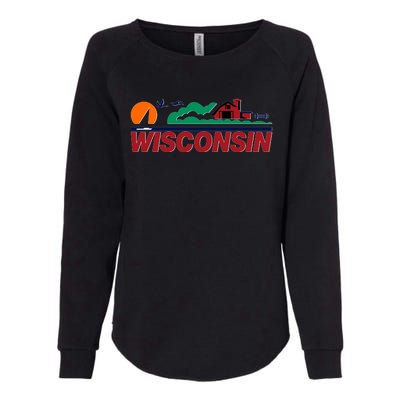 Wisconsin State License Plate Womens California Wash Sweatshirt