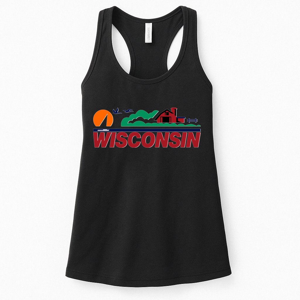 Wisconsin State License Plate Womens Tank Top