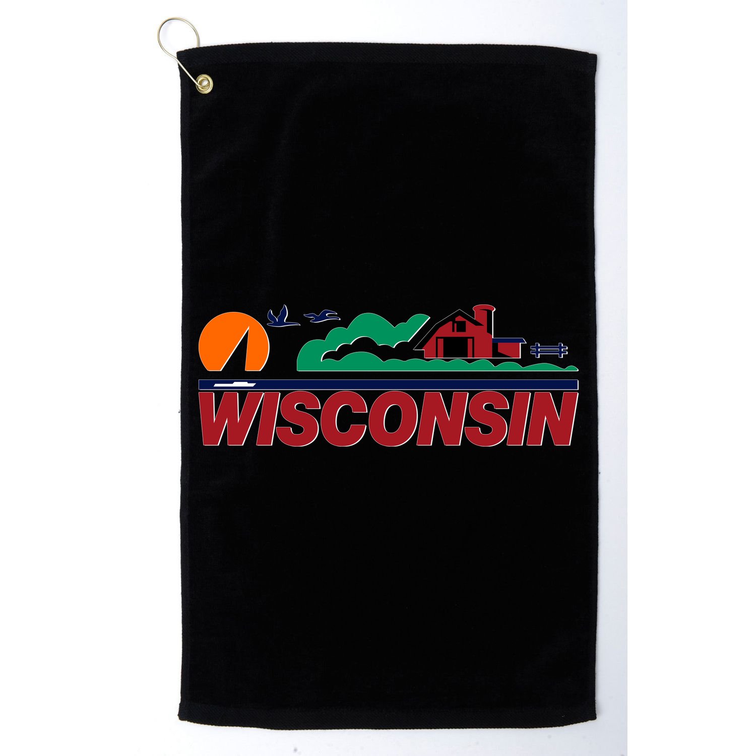 Wisconsin State License Plate Golf Towel