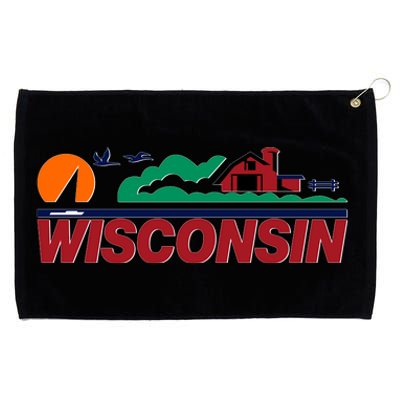 Wisconsin State License Plate Grommeted Golf Towel