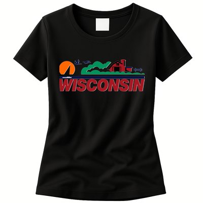 Wisconsin State License Plate Womens T-Shirt