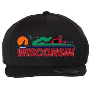 Wisconsin State License Plate Wool Snapback Cap