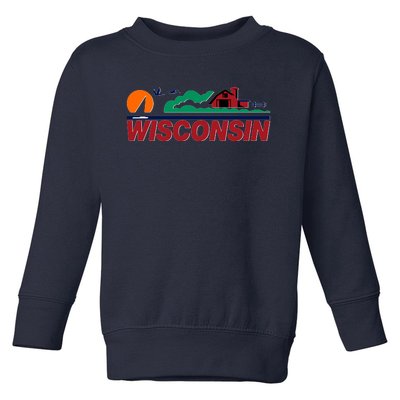 Wisconsin State License Plate Toddler Sweatshirt