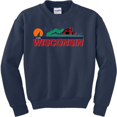 Wisconsin State License Plate Kids Sweatshirt