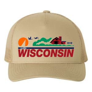 Wisconsin State License Plate Yupoong Adult 5-Panel Trucker Hat