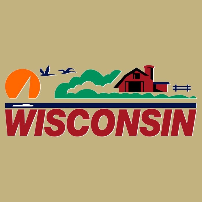 Wisconsin State License Plate Cooling Performance Crew T-Shirt