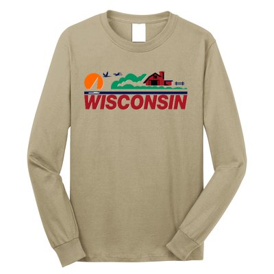 Wisconsin State License Plate Long Sleeve Shirt