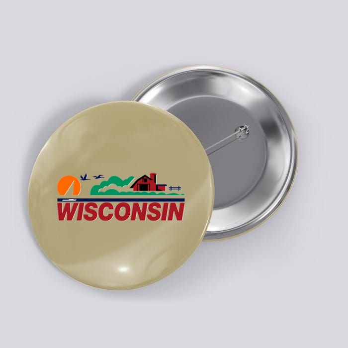 Wisconsin State License Plate Button