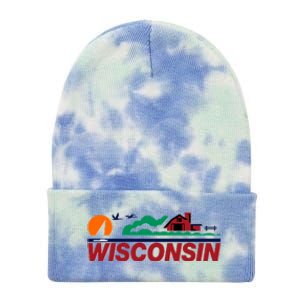 Wisconsin State License Plate Tie Dye 12in Knit Beanie