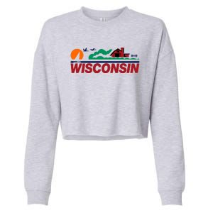 Wisconsin State License Plate Cropped Pullover Crew