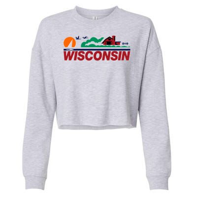 Wisconsin State License Plate Cropped Pullover Crew