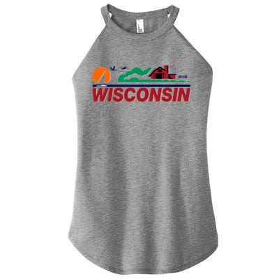 Wisconsin State License Plate Women's Perfect Tri Rocker Tank