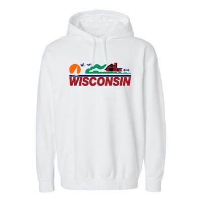 Wisconsin State License Plate Garment-Dyed Fleece Hoodie