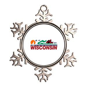 Wisconsin State License Plate Metallic Star Ornament