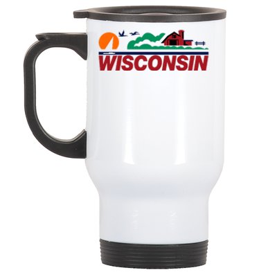 Wisconsin State License Plate Stainless Steel Travel Mug