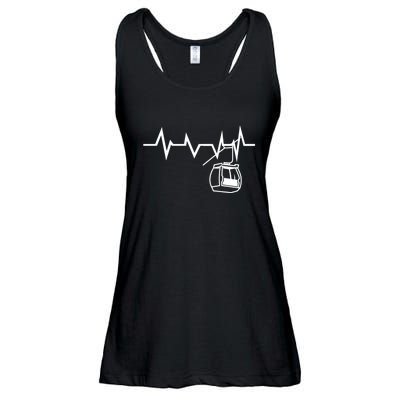 Womens Ski Lift Heartbeat Design Skier Gift For Skier Ladies Essential Flowy Tank