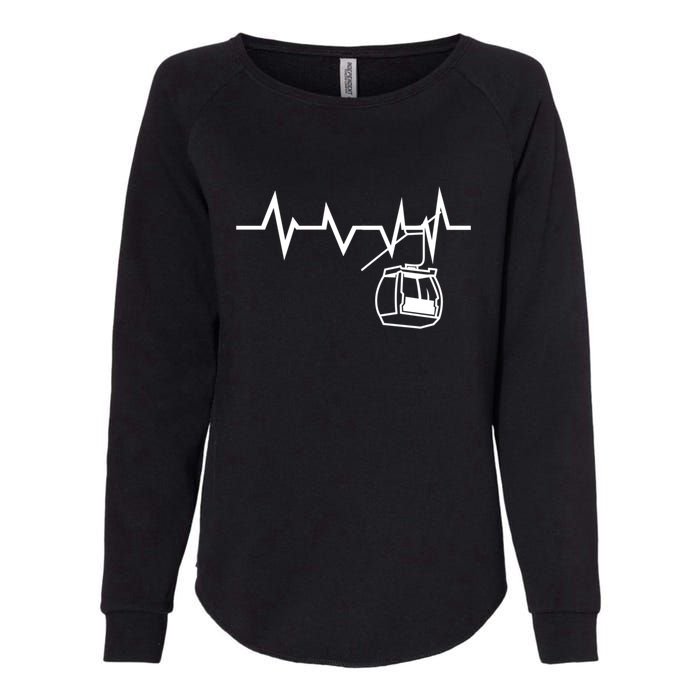 Womens Ski Lift Heartbeat Design Skier Gift For Skier Womens California Wash Sweatshirt