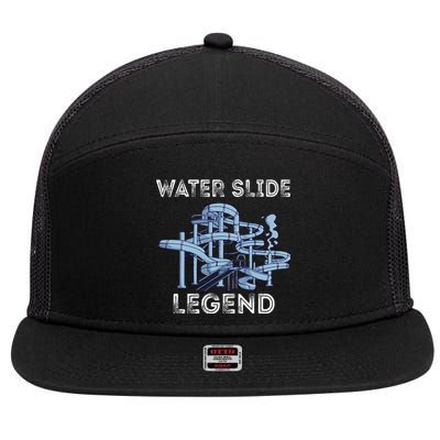 Water Slide Legend Aqua Park Swimming Water Slide Lover 7 Panel Mesh Trucker Snapback Hat