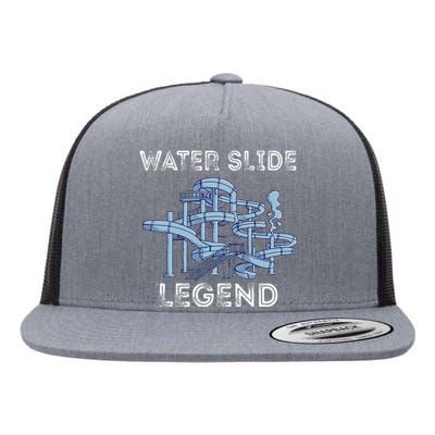 Water Slide Legend Aqua Park Swimming Water Slide Lover Flat Bill Trucker Hat