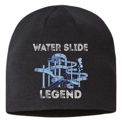 Water Slide Legend Aqua Park Swimming Water Slide Lover Sustainable Beanie