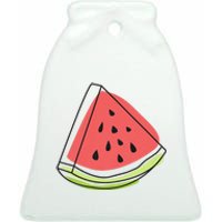 Watermelon Summer Melon Watermelon Without Sunglasses Ceramic Bell Ornament