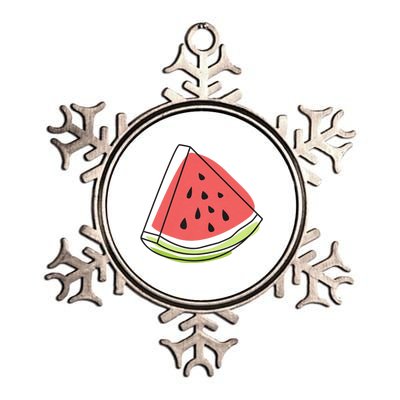 Watermelon Summer Melon Watermelon Without Sunglasses Metallic Star Ornament