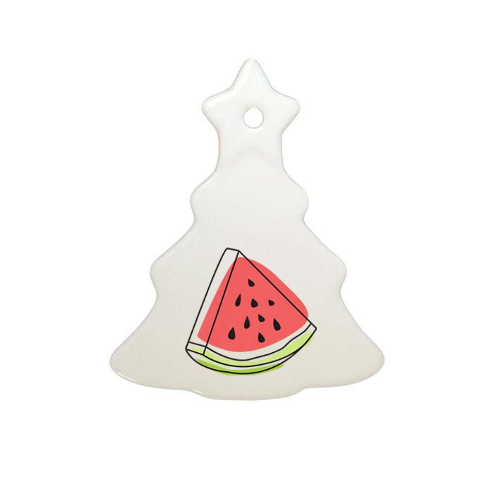 Watermelon Summer Melon Watermelon Without Sunglasses Ceramic Tree Ornament