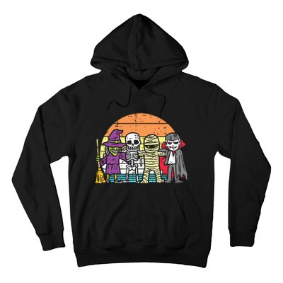 Witch Skeleton Mummy Vampire Retro Halloween Hoodie