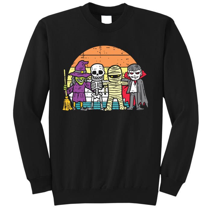 Witch Skeleton Mummy Vampire Retro Halloween Sweatshirt