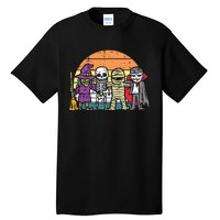 Witch Skeleton Mummy Vampire Retro Halloween Tall T-Shirt