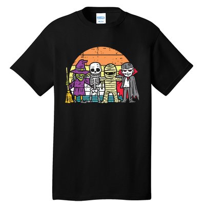 Witch Skeleton Mummy Vampire Retro Halloween Tall T-Shirt