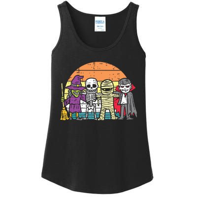 Witch Skeleton Mummy Vampire Retro Halloween Ladies Essential Tank