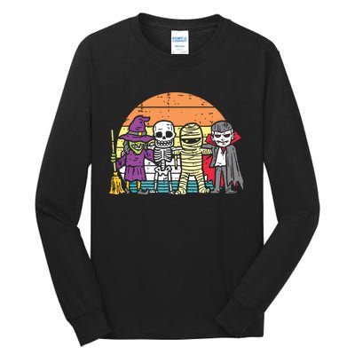 Witch Skeleton Mummy Vampire Retro Halloween Tall Long Sleeve T-Shirt