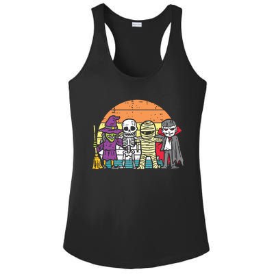 Witch Skeleton Mummy Vampire Retro Halloween Ladies PosiCharge Competitor Racerback Tank