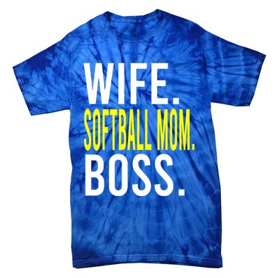 Wife Softball Mom Boss Softball Sports Meaningful Gift Tie-Dye T-Shirt